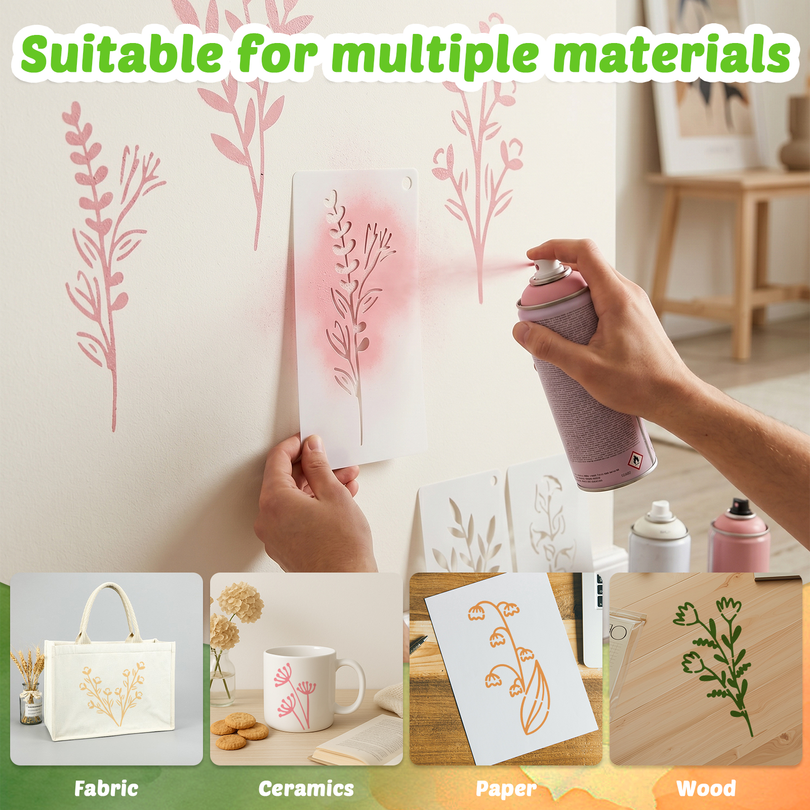 52PCS Flower Stencil Leaf Sten - Art Craft Notebook ulasan dan harga