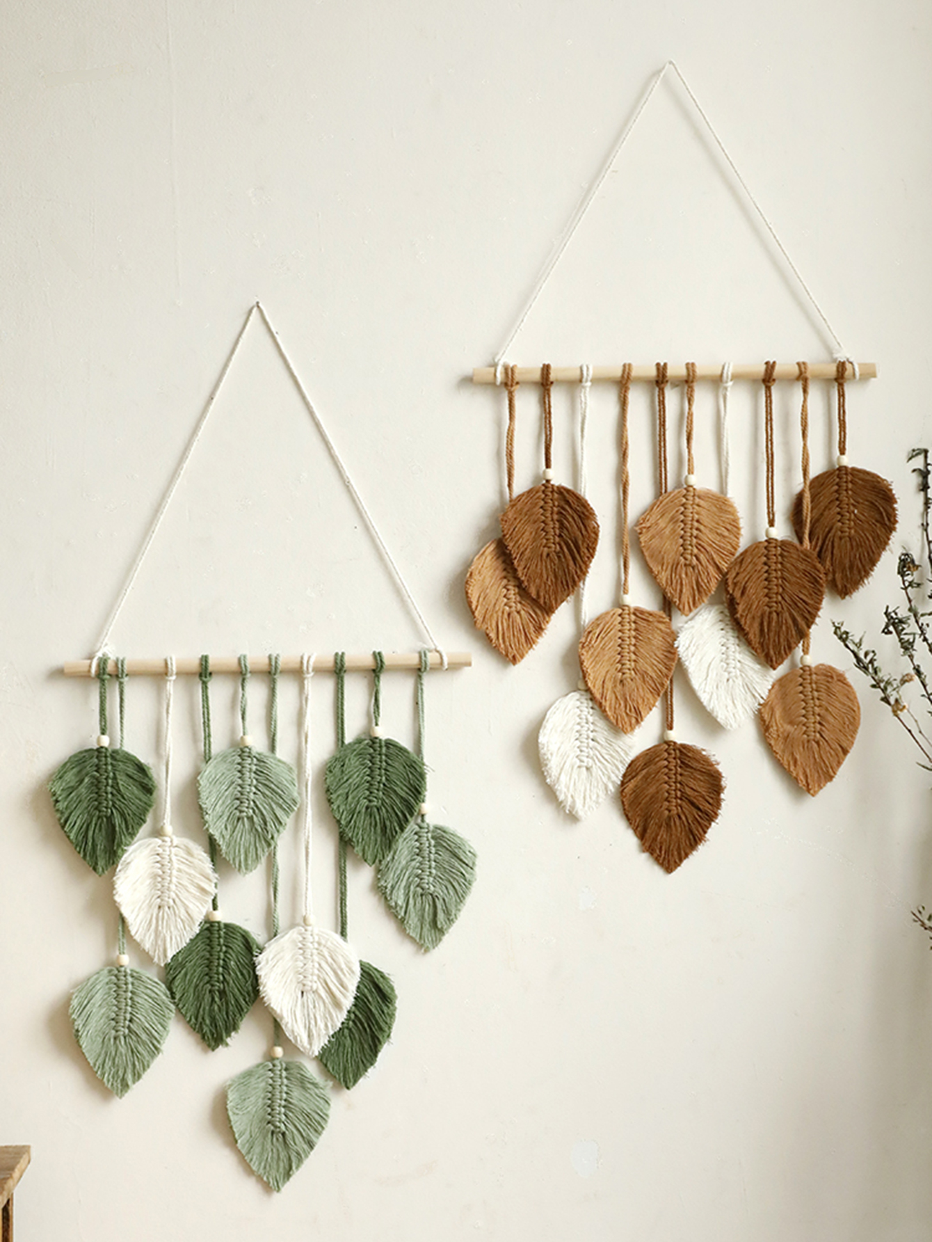 Leaf Macrame Tapestry Brown Gr - Macrame Cord Cotton ulasan dan harga