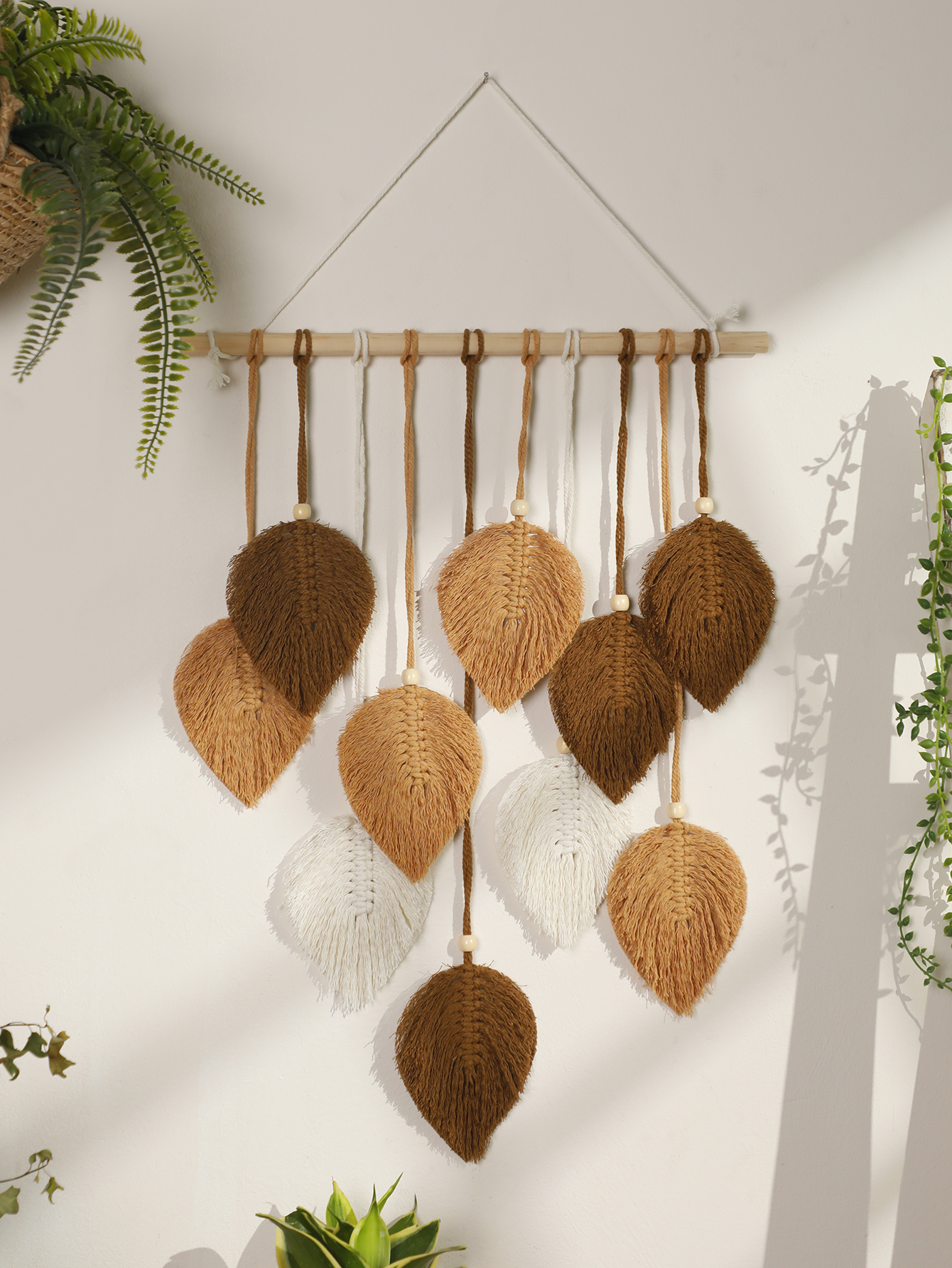 Leaf Macrame Tapestry Brown Gr - Macrame Cord Cotton ulasan dan harga