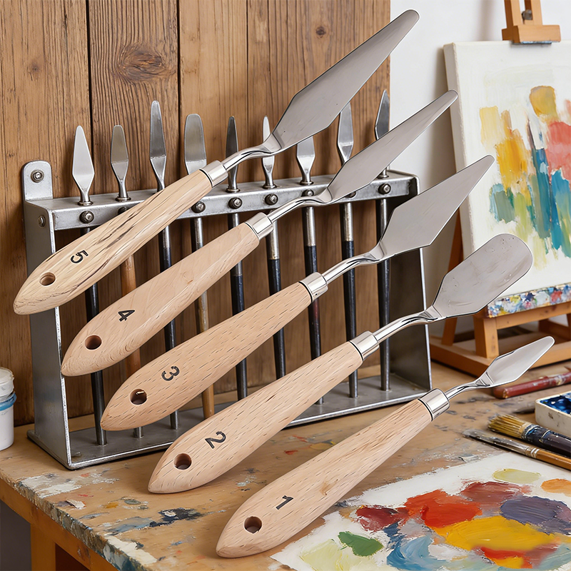 5Pcs Wooden Handle Painting Pa - Painting Knife Palette ulasan dan harga