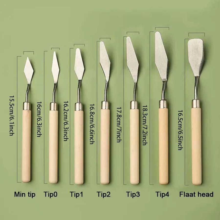 7/14Pcs Stainless Steel Oil Pa - Painting Knife Palette ulasan dan harga