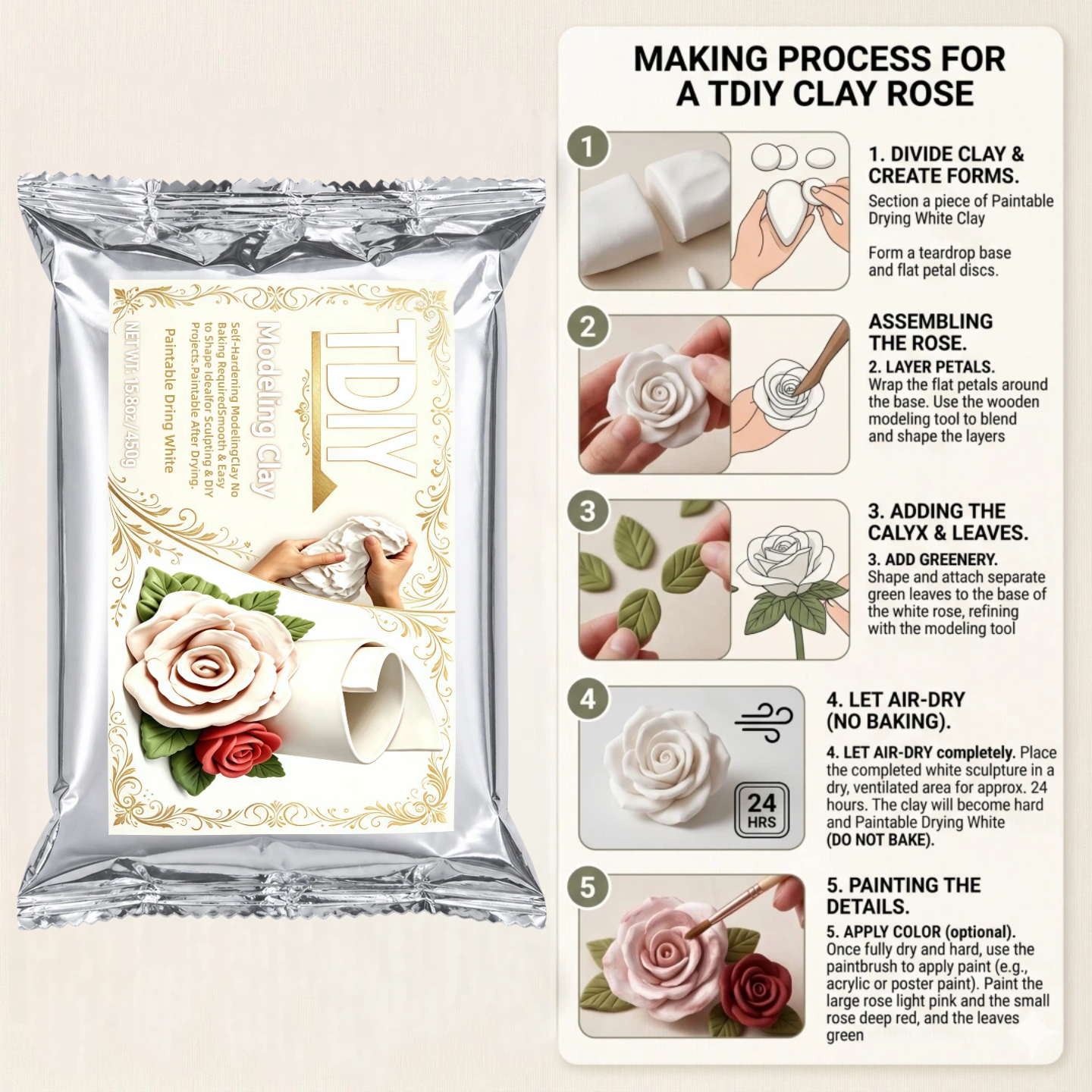 Smooth Air-Dry Clay, Modeling  - Air Dry Clay ulasan dan harga