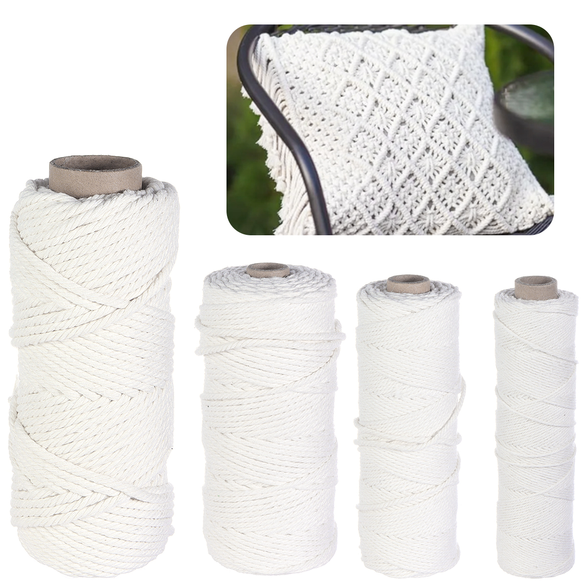 50-100 yards White Cotton Macr - Macrame Cord Cotton ulasan dan harga