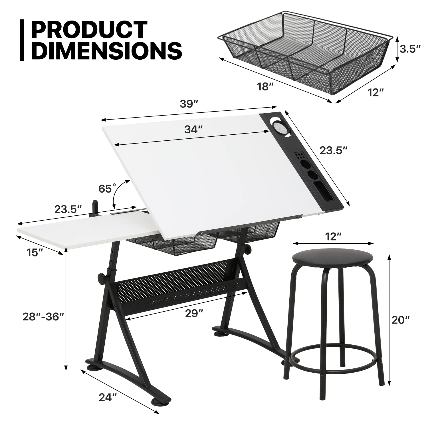 Art Deco Drafting Table, Heigh - Art & Craft Kortingscode ulasan dan harga