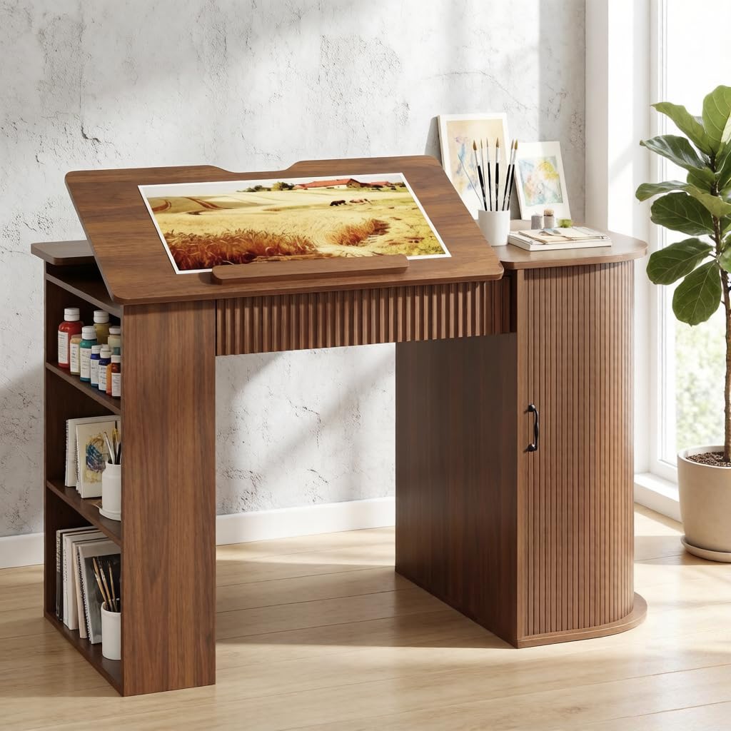 Drafting Table with Storage Ca - Art & Craft Kortingscode ulasan dan harga