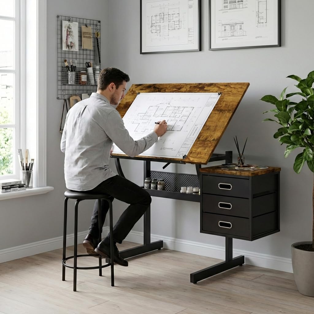 Adjustable Art Desk with Stora - Art & Craft Kortingscode ulasan dan harga