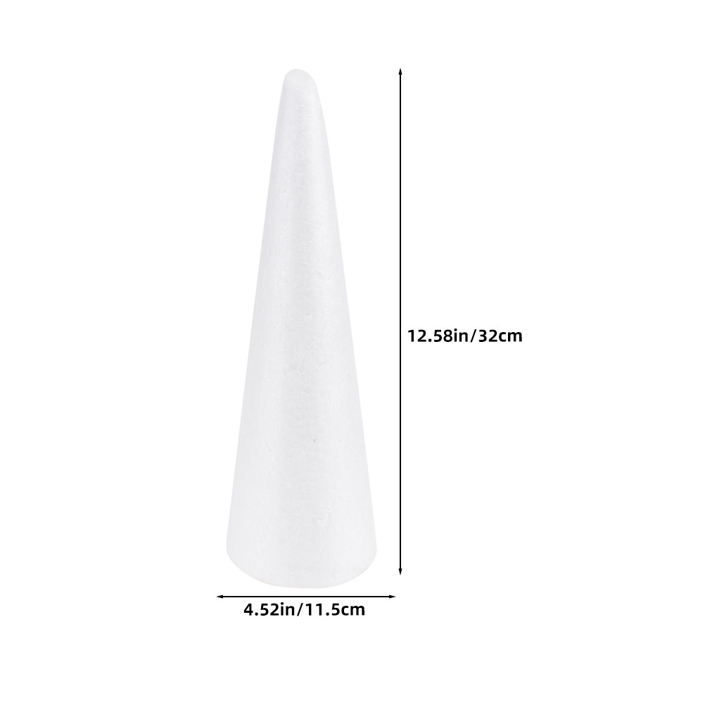 4Pcs Smooth White Foam Cones f - Art Craft For Christmas ulasan dan harga