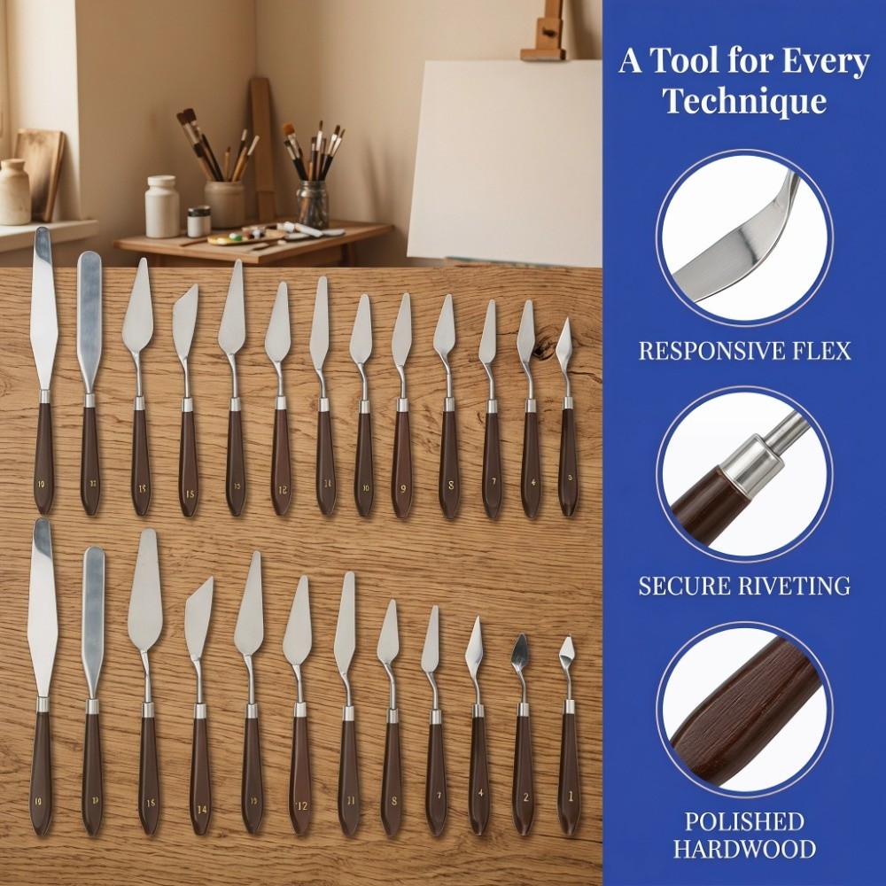 18PCS solid stainless steel St - Painting Knife Palette ulasan dan harga