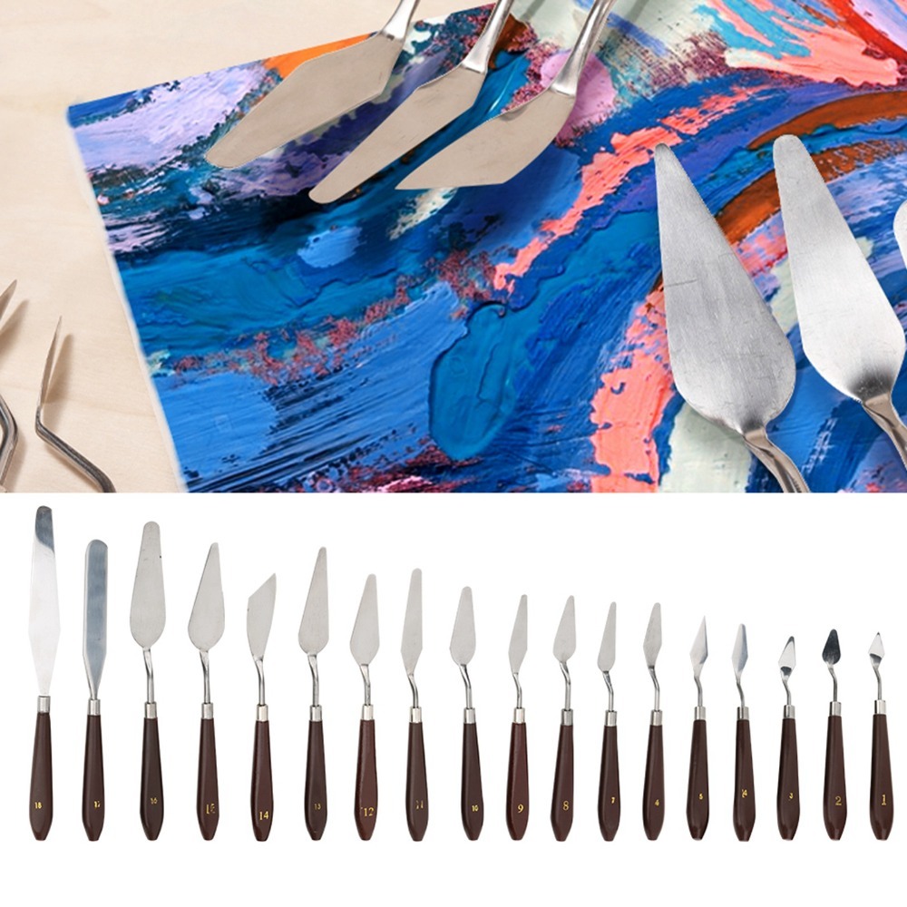 18PCS solid stainless steel St - Painting Knife Palette ulasan dan harga