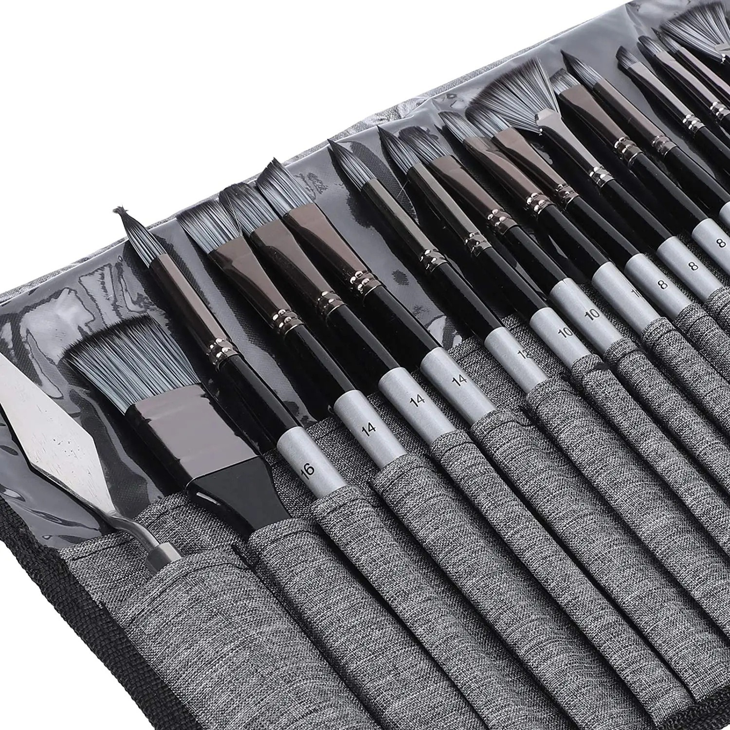 24 Pcs Brush Set Enhanced Synt - Painting Knife Palette ulasan dan harga