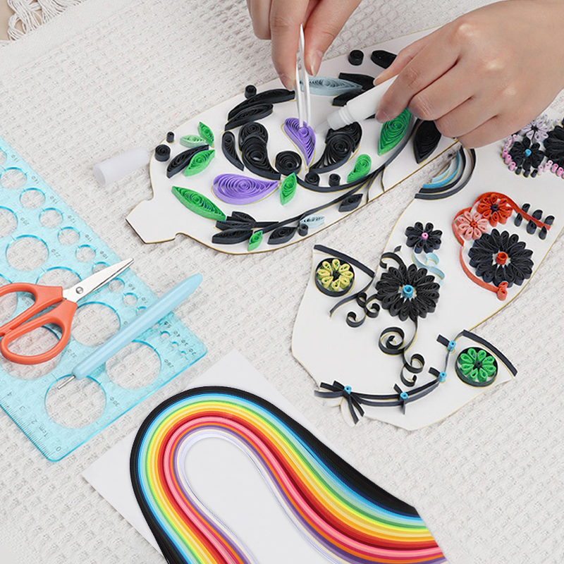 260pcs Rainbow Color Paper Qui - Quilling Paper Strips ulasan dan harga
