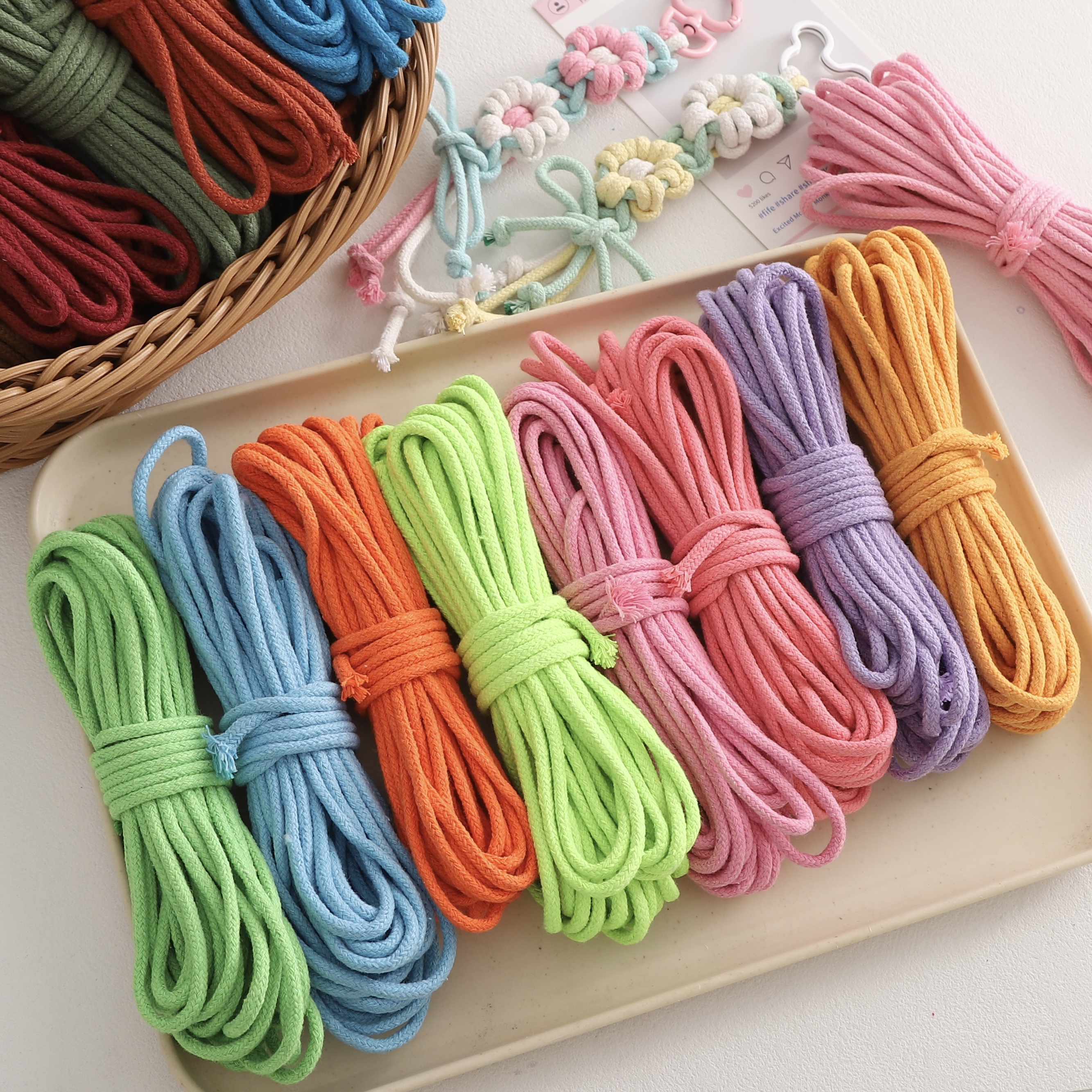 10Meters/Lot 3mm Colorful Brai - Macrame Cord Cotton ulasan dan harga