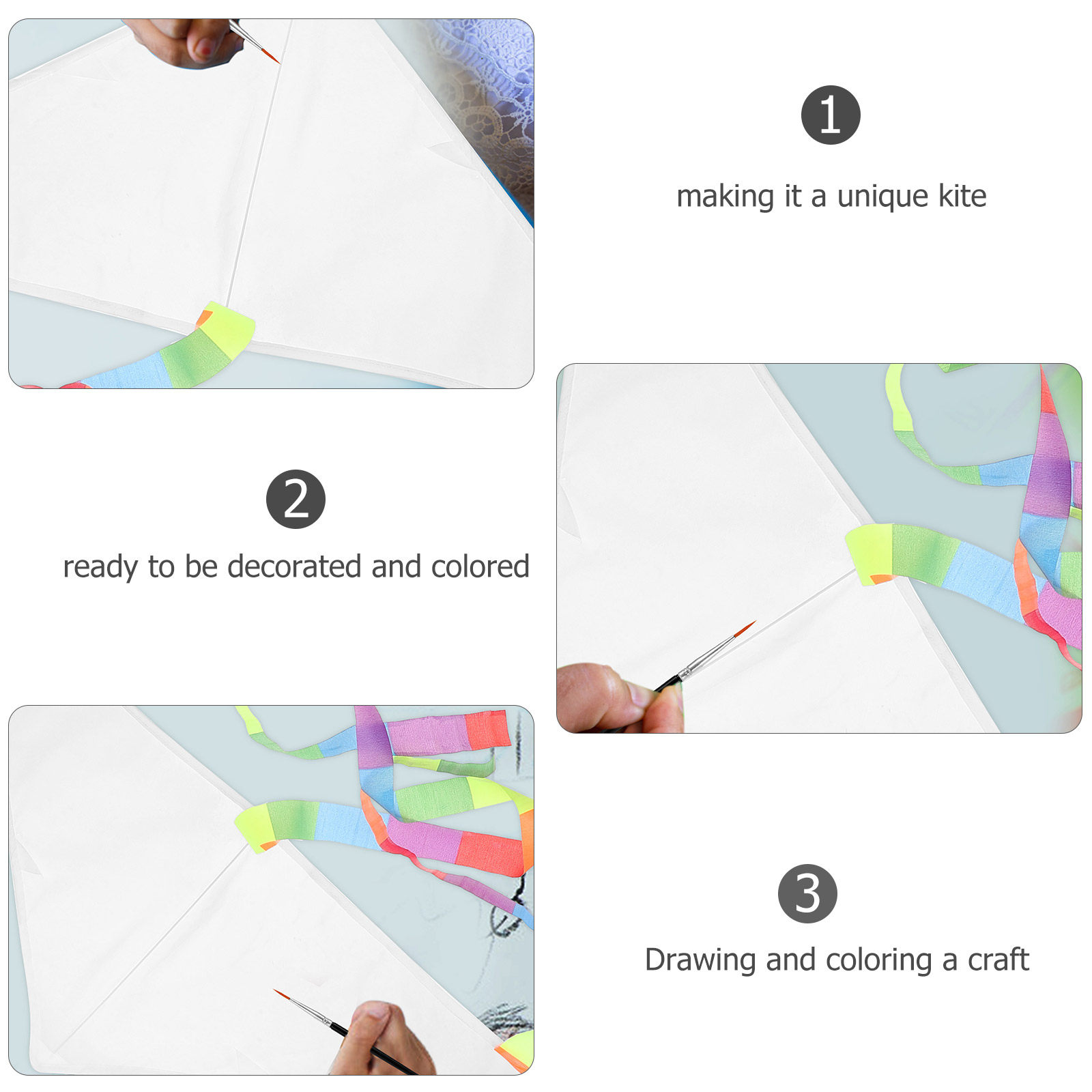 1Set Portable DIY Blank Kite K - Art Craft Kite ulasan dan harga