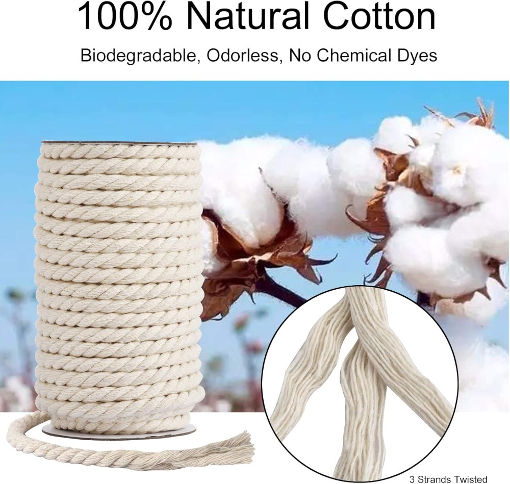 8mm x 20 Yards Natural Unbleac - Macrame Cord Cotton ulasan dan harga