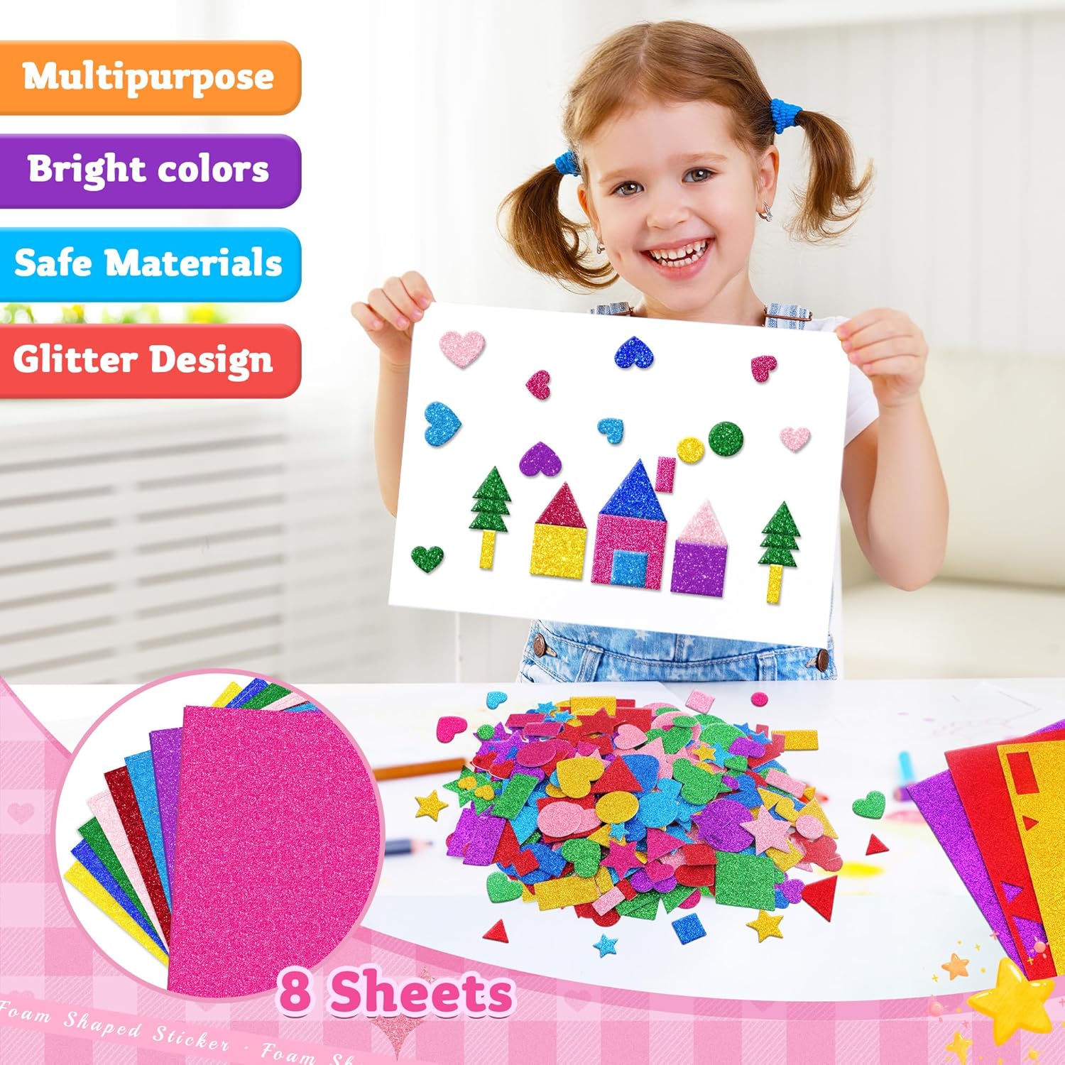 1000 Pcs Glitter Self Adhesive - Art Craft For Preschoolers ulasan dan harga