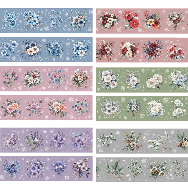 D5BB Flower Pattern Sticker Wa - Art Craft Notebook ulasan dan harga