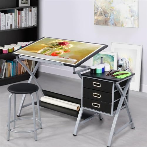 Drafting Desk, Drawing Table f - Art & Craft Kortingscode ulasan dan harga