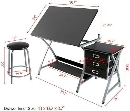 Drafting Desk, Drawing Table f - Art & Craft Kortingscode ulasan dan harga