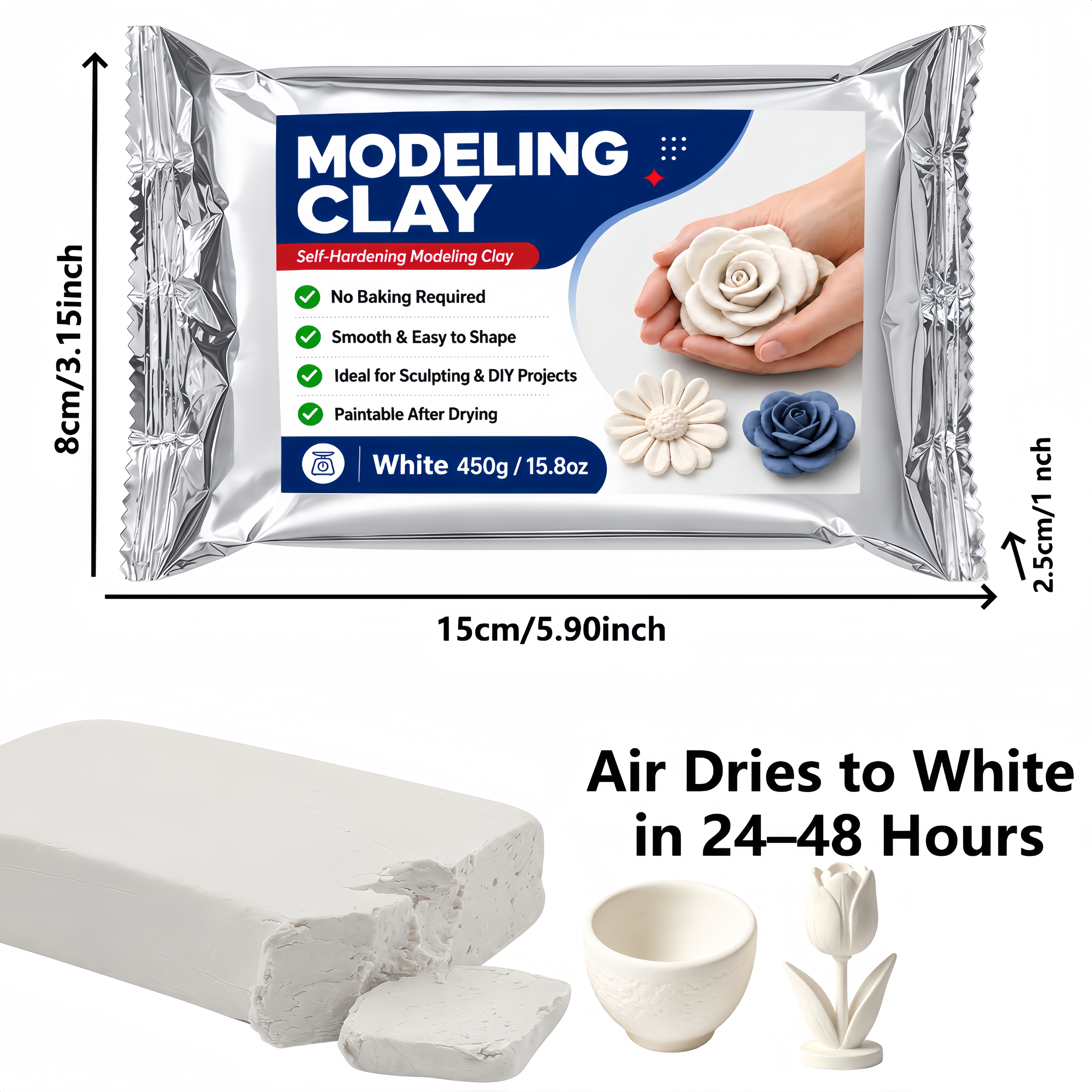 White Premium Air Dry Clay, ul - Air Dry Clay ulasan dan harga
