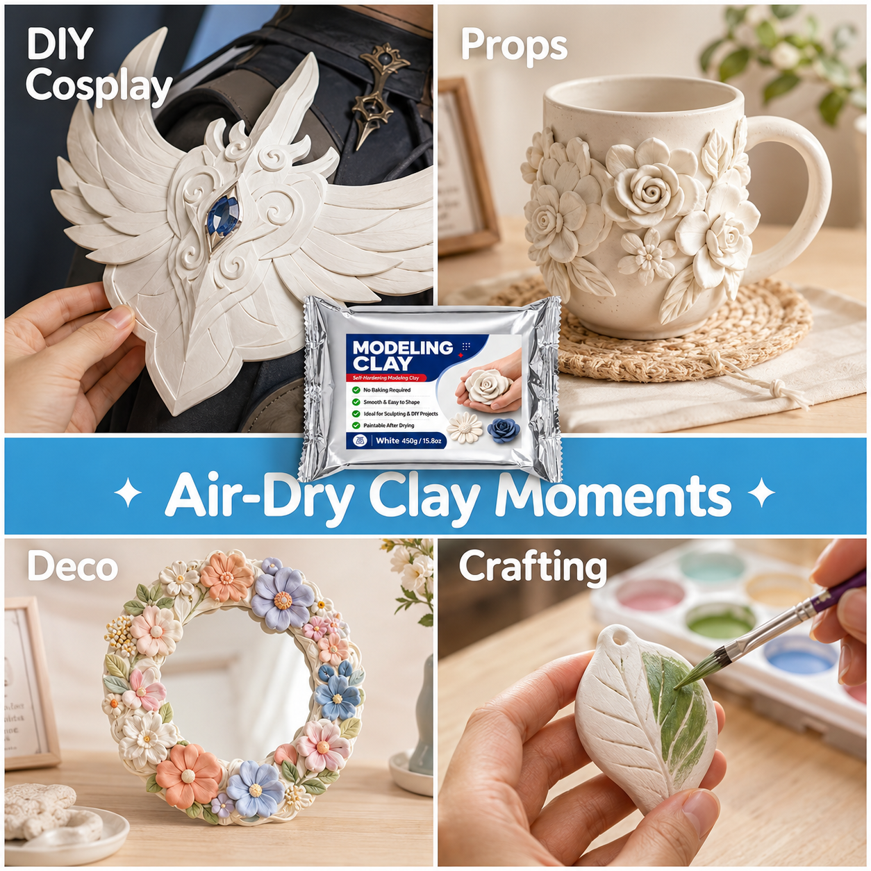 White Premium Air Dry Clay, ul - Air Dry Clay ulasan dan harga