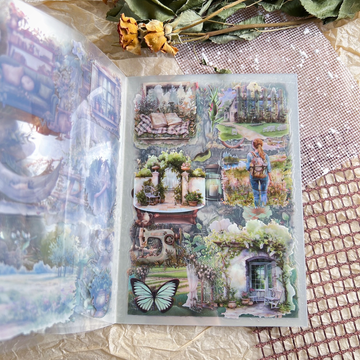 20Sheets Vintage PET Stickers  - Art Craft Book ulasan dan harga