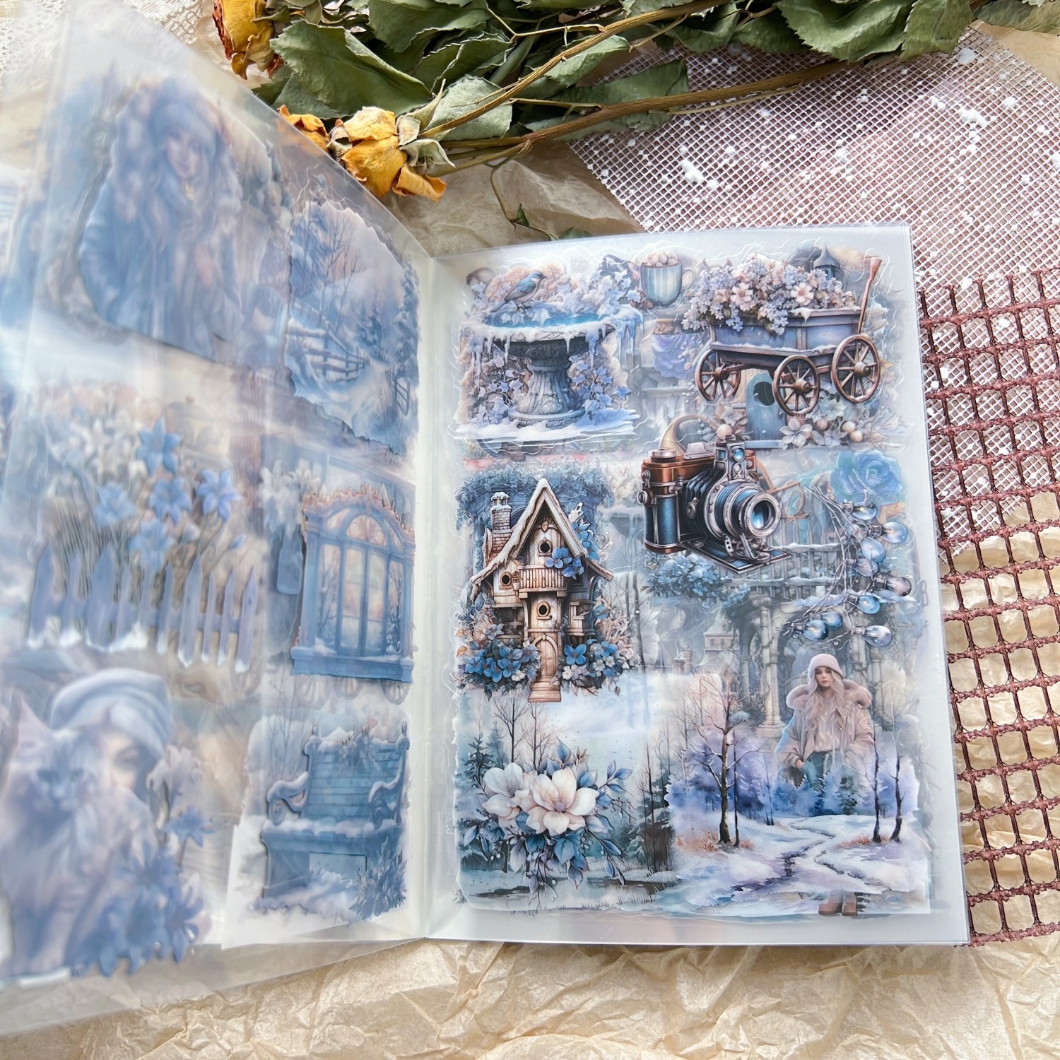 20Sheets Vintage PET Stickers  - Art Craft Book ulasan dan harga